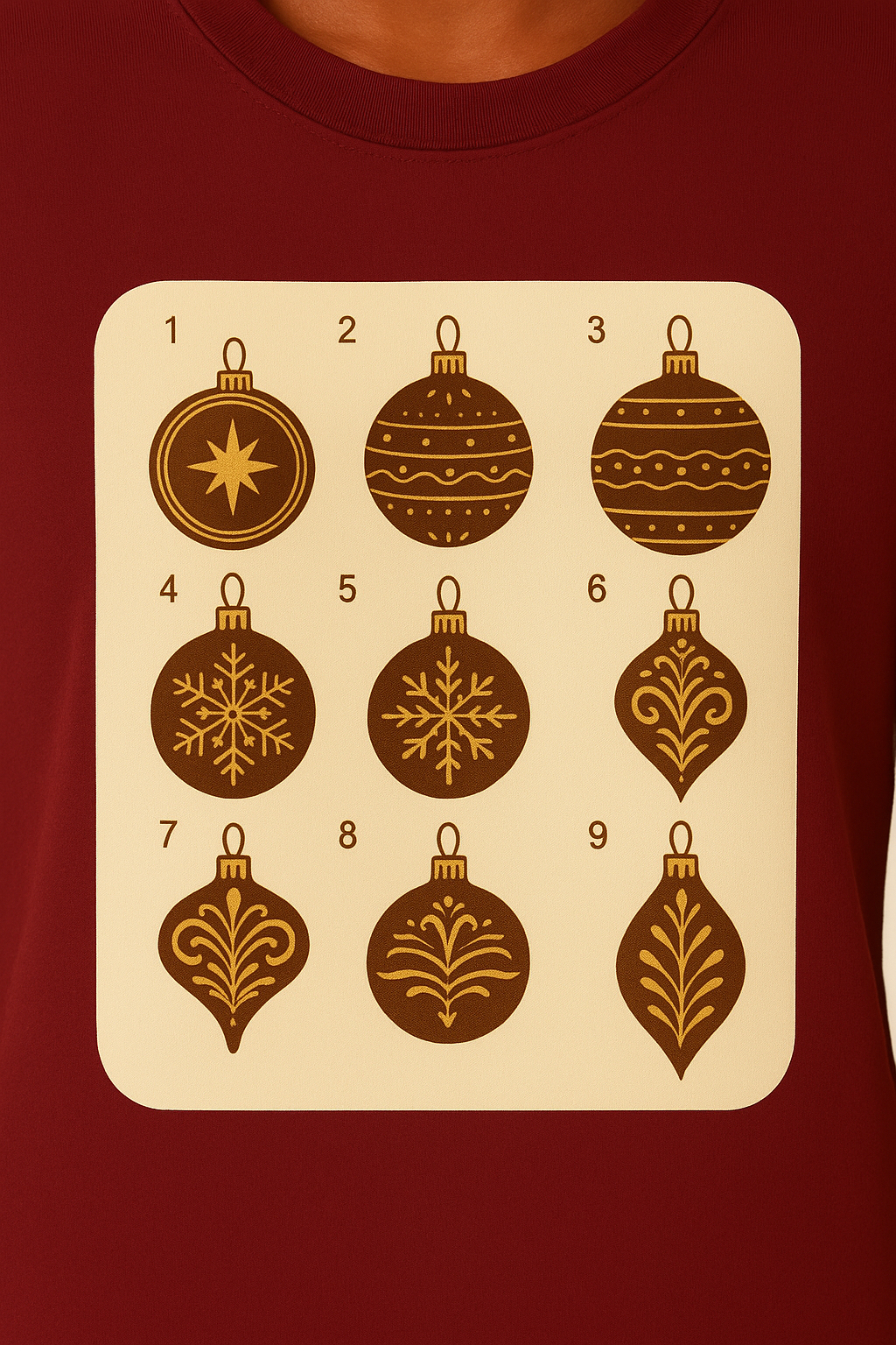 Christmas Ornament Tee Maroon (Unisex)