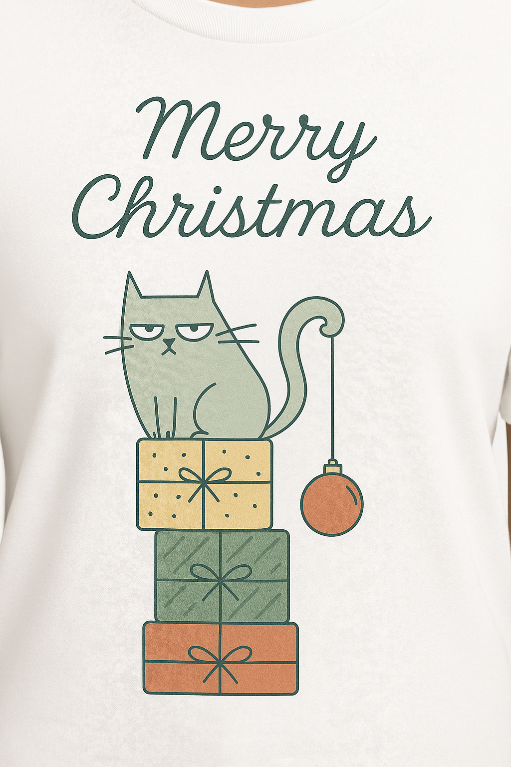 Grumpy Cat Christmas Tee White (Unisex)