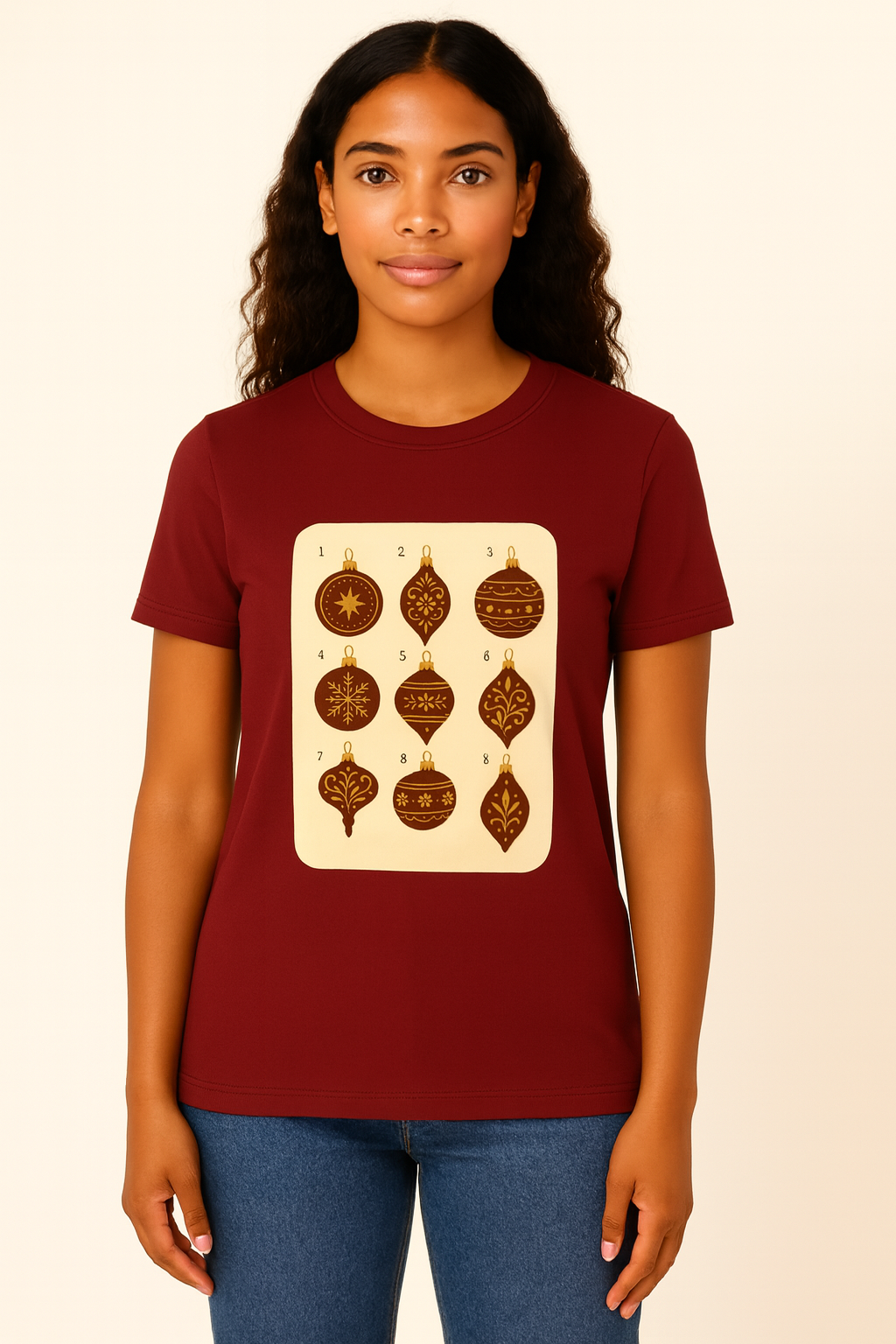 Christmas Ornament Tee Maroon (Unisex)