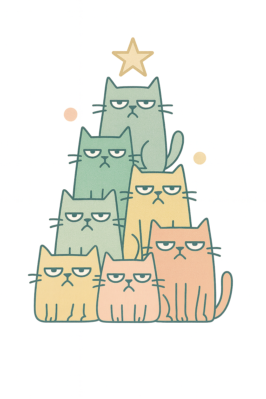 Catmas Tree Tee – Pastel Holiday Edition (Unisex)